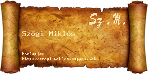 Szögi Miklós névjegykártya