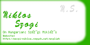 miklos szogi business card